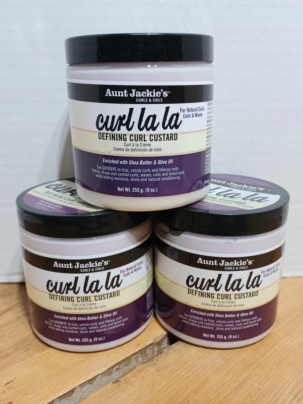 3 Pk: Aunt Jackie's Curl La La Defining Curl Custard 9 oz. ea. (BB 2027)